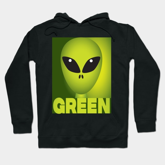 Green Alien Hoodie by brendanjohnson